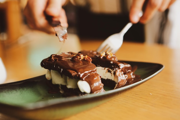 Soufflé de chocolate con helado