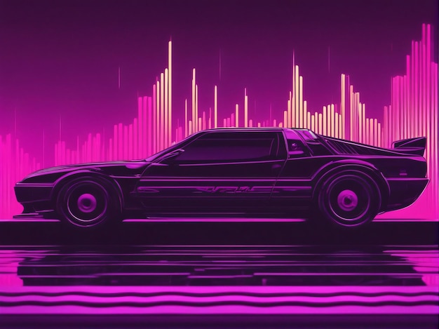 Sound Wave neon punk cidade futurista