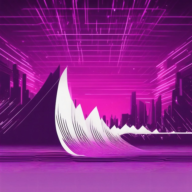 Sound Wave Neon Punk futuristische Stadt