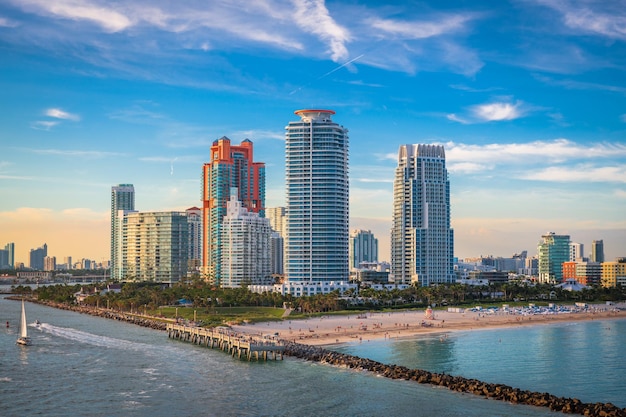 South Beach Miami Florida EUA sobre South Pointe Park