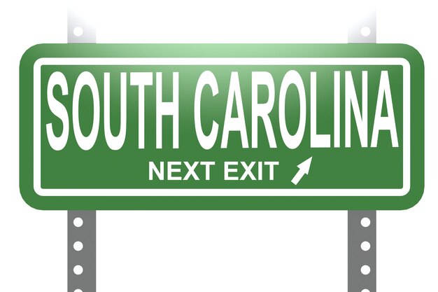 South Carolina grünes Schild isoliert