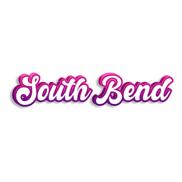 Foto southbend tipografia 3d design amarelo rosa branco fundo foto jpg