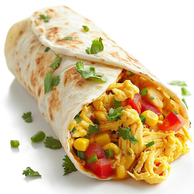 Southwest Breakfast Wrap isolado em fundo branco