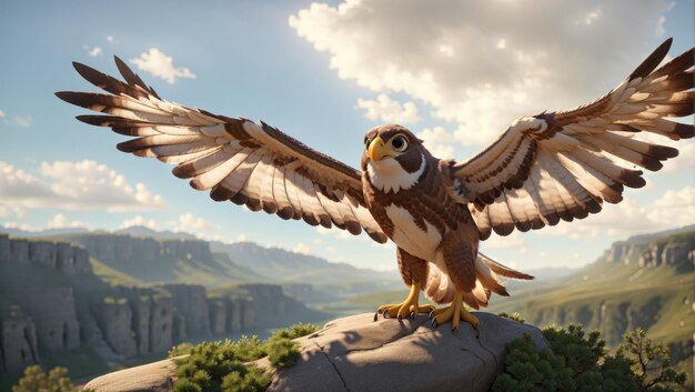 Sovereign Skies Der Flug des majestätischen Falken durch unberührte Wildnis