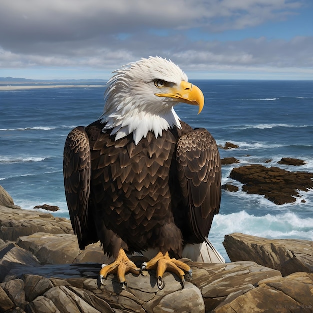 Sovereign Watch Bald Eagle am Ozean