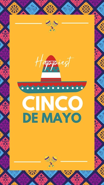 Soziale Medien-Banner Cinco de Mayo für die Geschichte