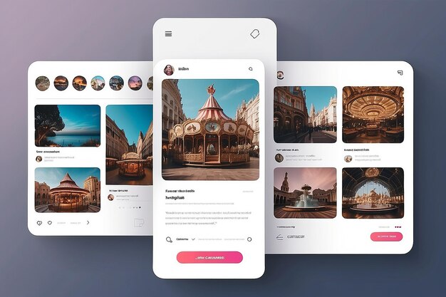 Foto soziale medien instagram karussell einfache vorlage konto-seite