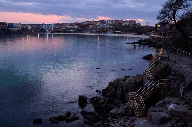 Sozopol Altstadt bei Sonnenuntergang Bulgarien