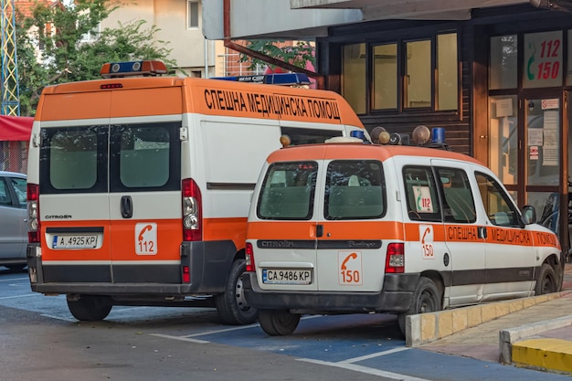 Sozopol Bulgaria 08302018 estacionamiento de ambulancias