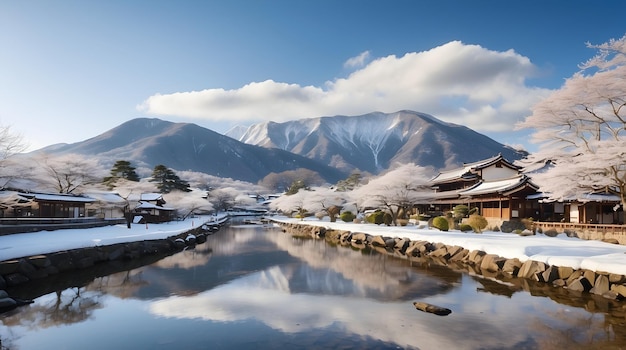 Foto spa onsen en cada lugar famoso de japón y corea papel tapiz símbolo de viaje de aguas termales scenic ons