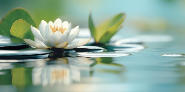 Spa-Stillleben mit Steinen und Blumen im Serenity Water Natürliche alternative Therapie generative KI