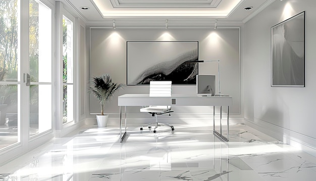 Foto space minimalist light office board innenarchitektur dekoration, die mit generativer ki-technologie erstellt wurde