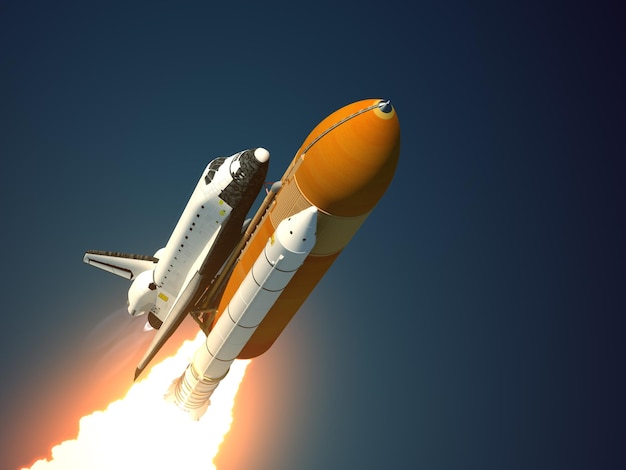 Foto space shuttle hebt ab