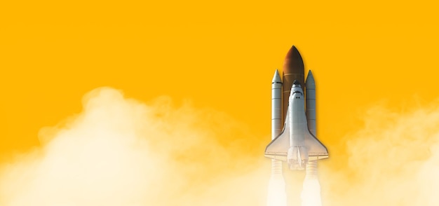 Space Shuttle isoliert auf gelbem Hintergrund Elemente dieses Bildes, eingerichtet von der NASA