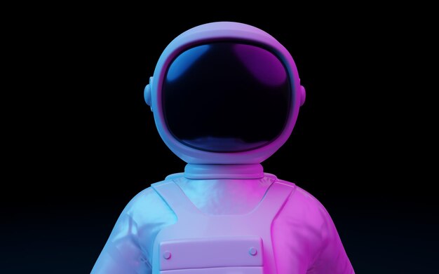 Spaceman con luces fantásticas renderizado 3d