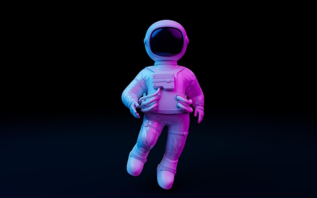 Spaceman con luces fantásticas renderizado 3d