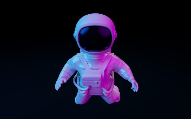 Spaceman con luces fantásticas renderizado 3d