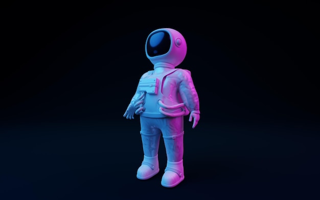 Spaceman mit fantastischem Licht 3D-Rendering