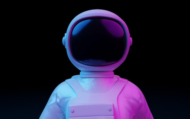 Spaceman mit fantastischem Licht 3D-Rendering