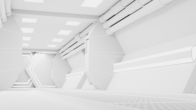 Spaceship Corridor ist ein Stock-Motion-Graphics-Video, das das Innere eines sich bewegenden Raumschiffs zeigt. Der POV auf dem Flur. 3D-Rendering