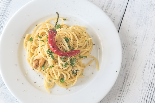 Spaghetti aglio olio e peperoncino