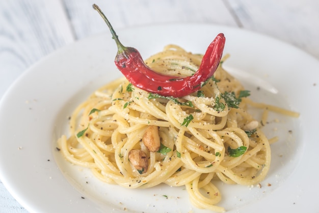 Spaghetti aglio olio e peperoncino