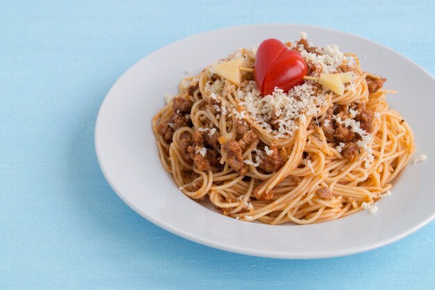 Spaghetti Bolognese. ein traditionelles Gericht der italienischen Küche.