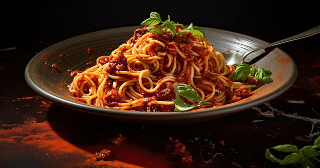 Spaghetti-Bolognese-Nudeln mit Tomatensauce, italienisches Essen