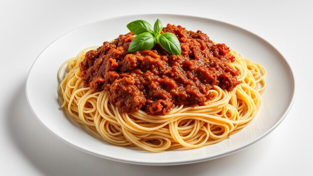 Foto spaghetti bolognese prato clássico italiano de macarrão com molho de carne