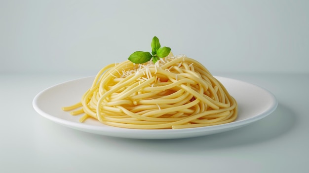 Spaghetti Carbonara em fundo branco isolado