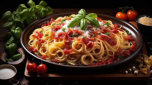 Spaghetti mit Amatriciana-Sauce-Gericht