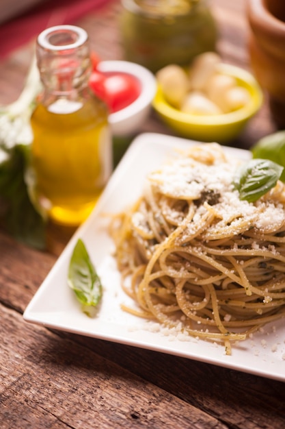 Spaghetti mit Pestosauce