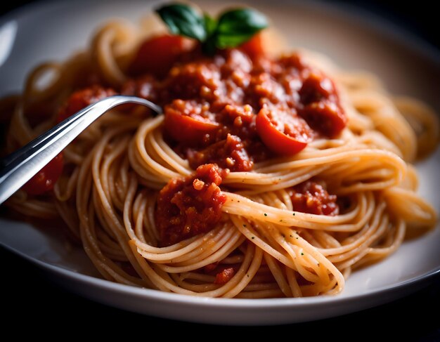 Spaghetti-Pasta mit einer köstlichen hausgemachten Tomatensauce