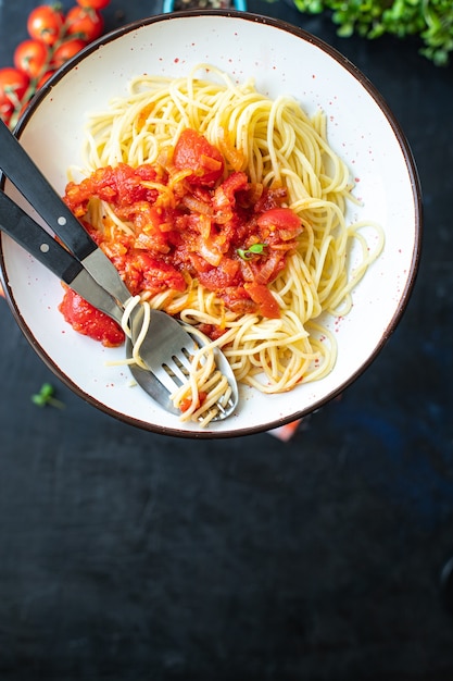 Spaghetti Tomatensauce Pasta Bolognese Sauce Gemüse Salsa italienische Küche Klassiker