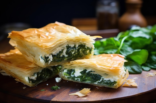 Spanakopita, eine Spinat-Feta-Torte, kochen