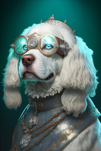 Spaniel Steampunk con gafas