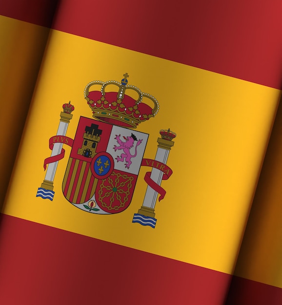 Spanien-Flagge dramatischer Hintergrund voll