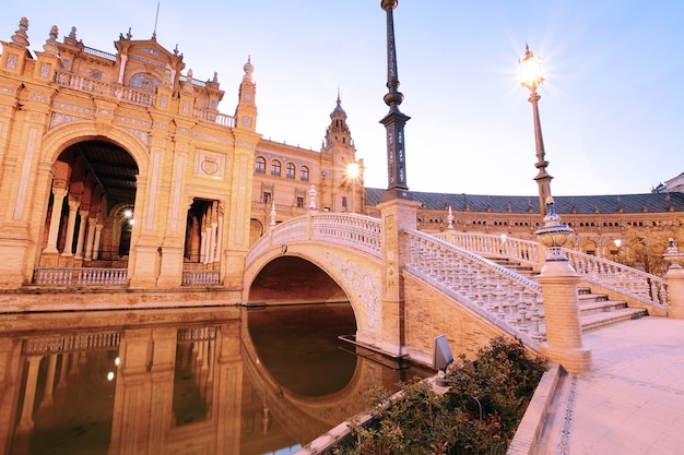 Spanien Square bei Nacht. Sevilla - Spanien.