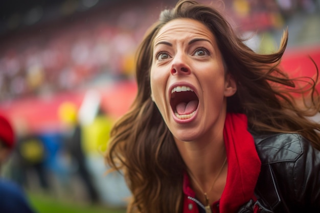 Spanische Fußballfans feiern in einem WM-Stadion den Sieg der spanischen Nationalmannschaft