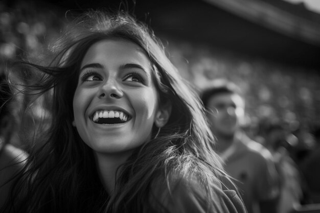 Spanische Fußballfans feiern in einem WM-Stadion den Sieg der spanischen Nationalmannschaft