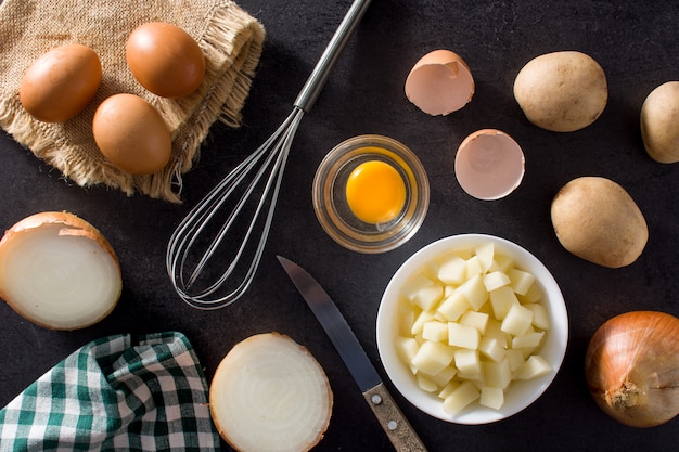 Spanische Omelett Tortilla Zutaten