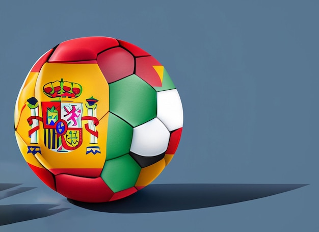 spanischer Fußballball mit afrikanischer Flagge isoliert