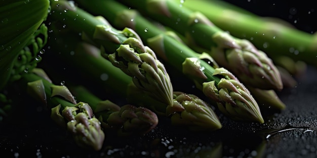 Spargel Nahaufnahme Hochwertiges Foto Vegetarismus Generative KI