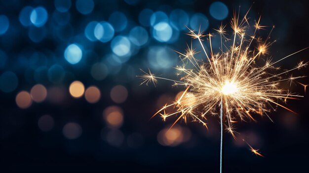 Sparkler und leichter Bokeh-Hintergrund Abstraktes und farbenfrohes Feuerwerk in der Feier und ein