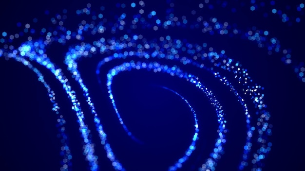 Sparkling Blue Particles Trail Stars Animação de efeito de partícula brilhante Título do prêmio fundo de loop sem costura