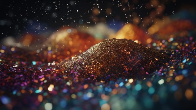 Sparkling Luxury Glitter Bokeh Destellos y partículas IA generativa