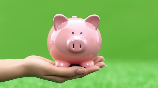Sparschwein in Form eines Safes und Münzen, Wirtschafts- und Finanzkonzept, generative KI