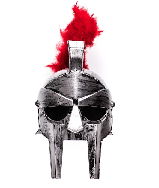 Spartanischer Helm auf weißem Hintergrund