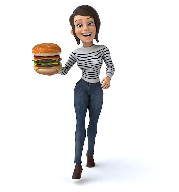 Spaß 3D-Cartoon Casual Charakter Frau