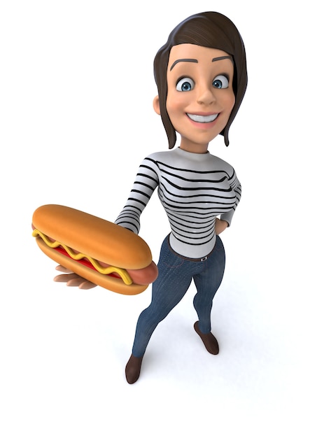 Spaß 3D-Cartoon Casual Charakter Frau